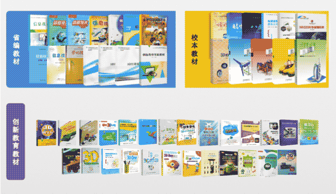 丰富的配套教材，辅助创新教育落地